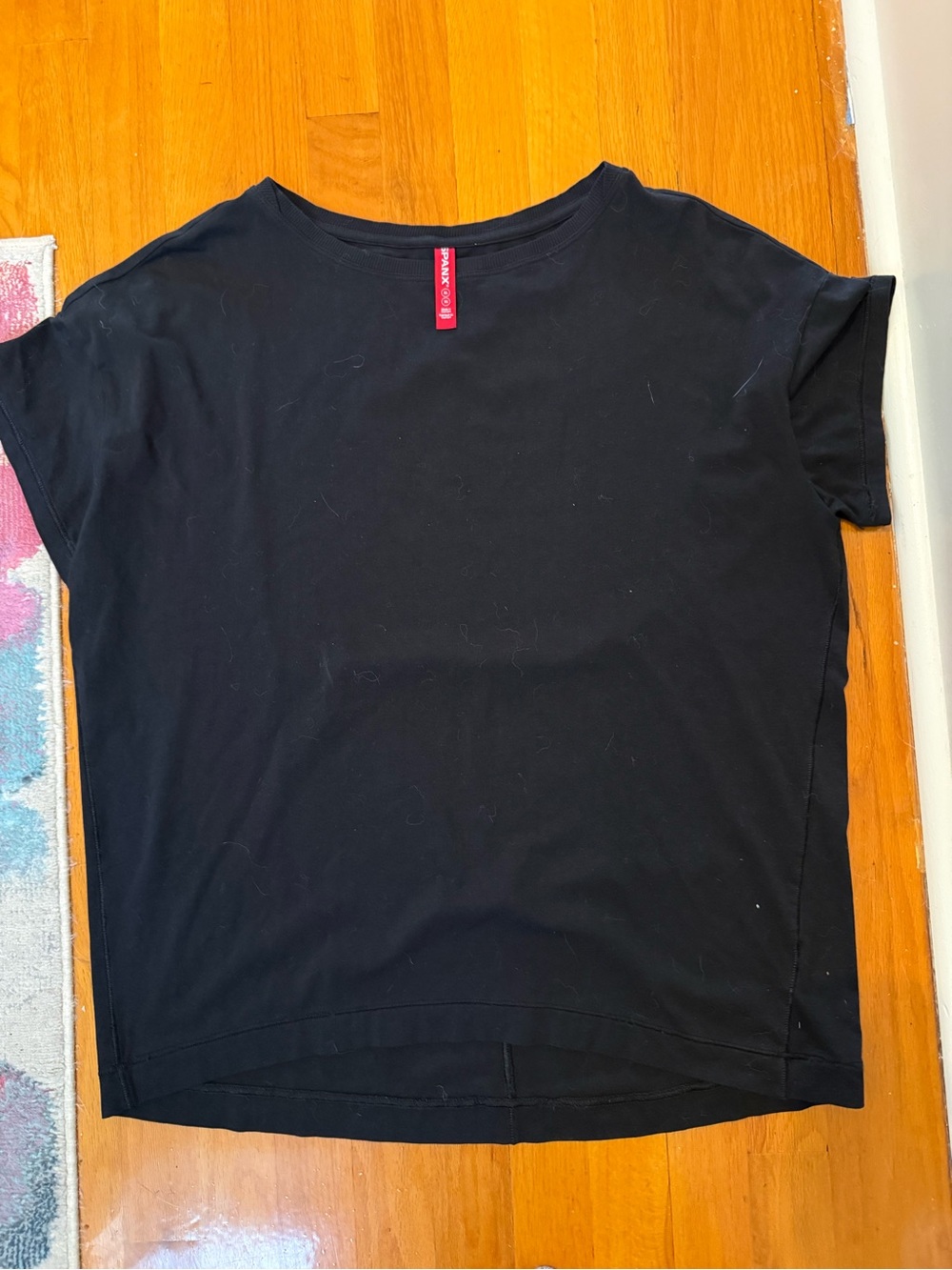 SPANX Black Short Sleeve Crewneck Tee